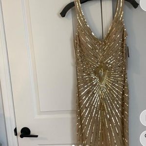 Gold short dress for prom never worn still with tags